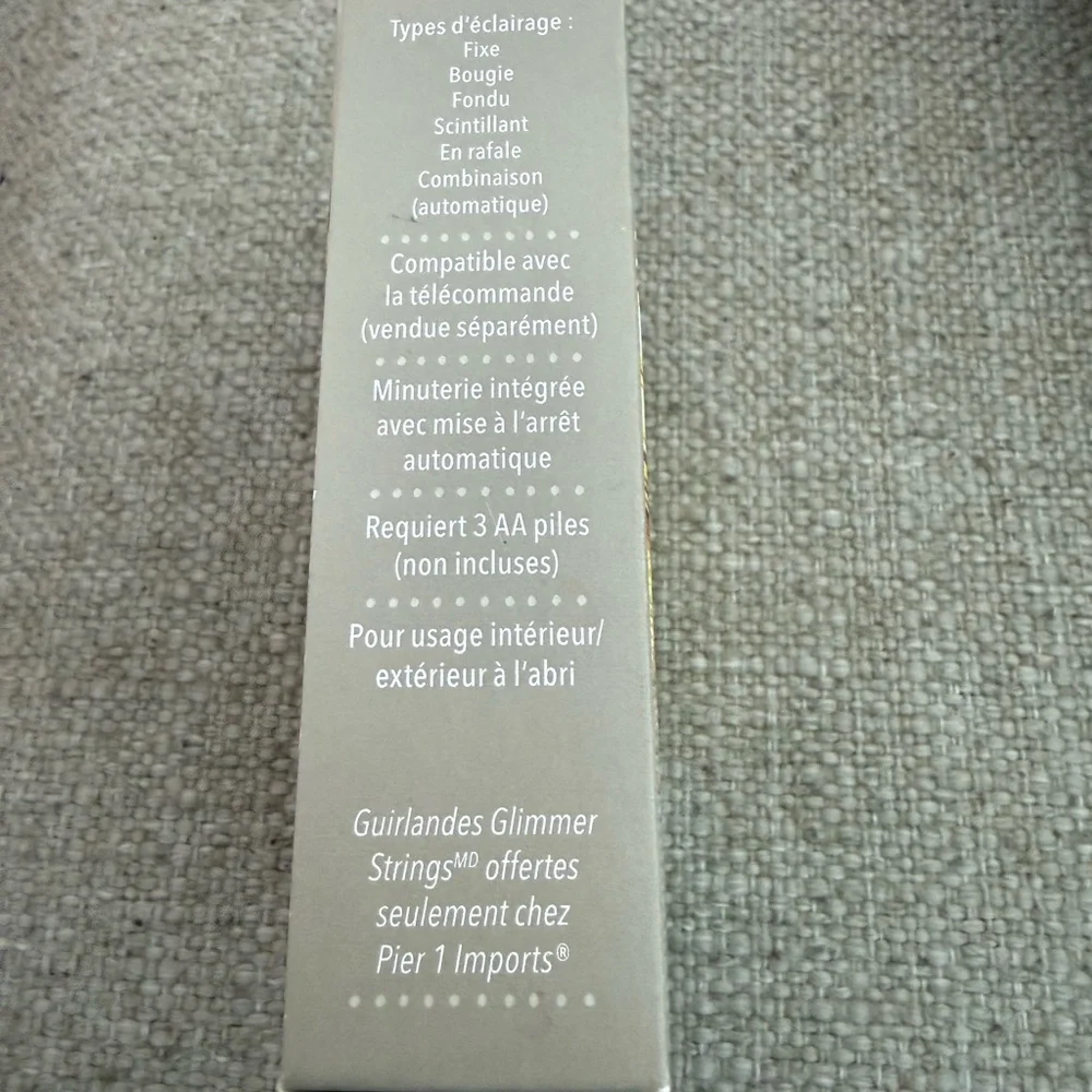 NIB Pier 1 Exclusive Glimmer Lights 10 ft Timer Auto Shut Off.